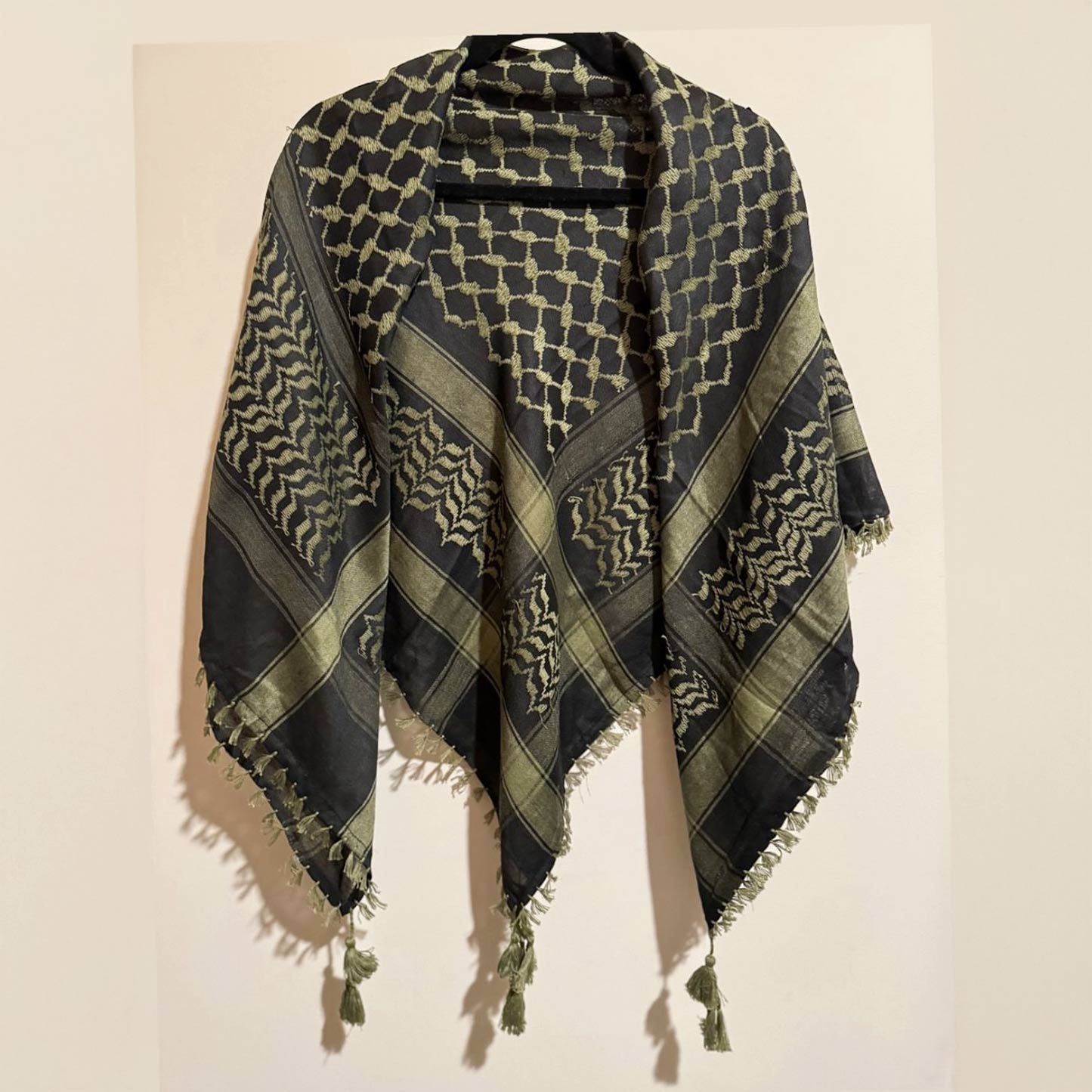Black and olive keffiyeh