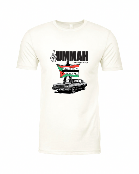 White | One Ummah {No Face Kalimah Bandana} T-Shirt