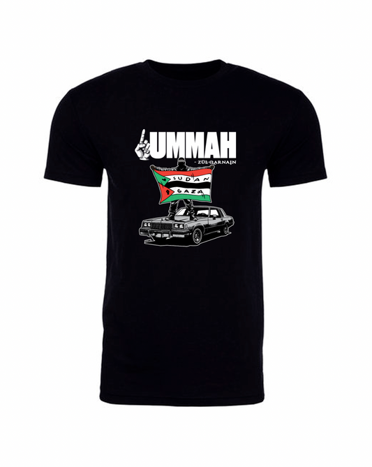 Black | One Ummah {No Face Kalimah Bandana} T-Shirt