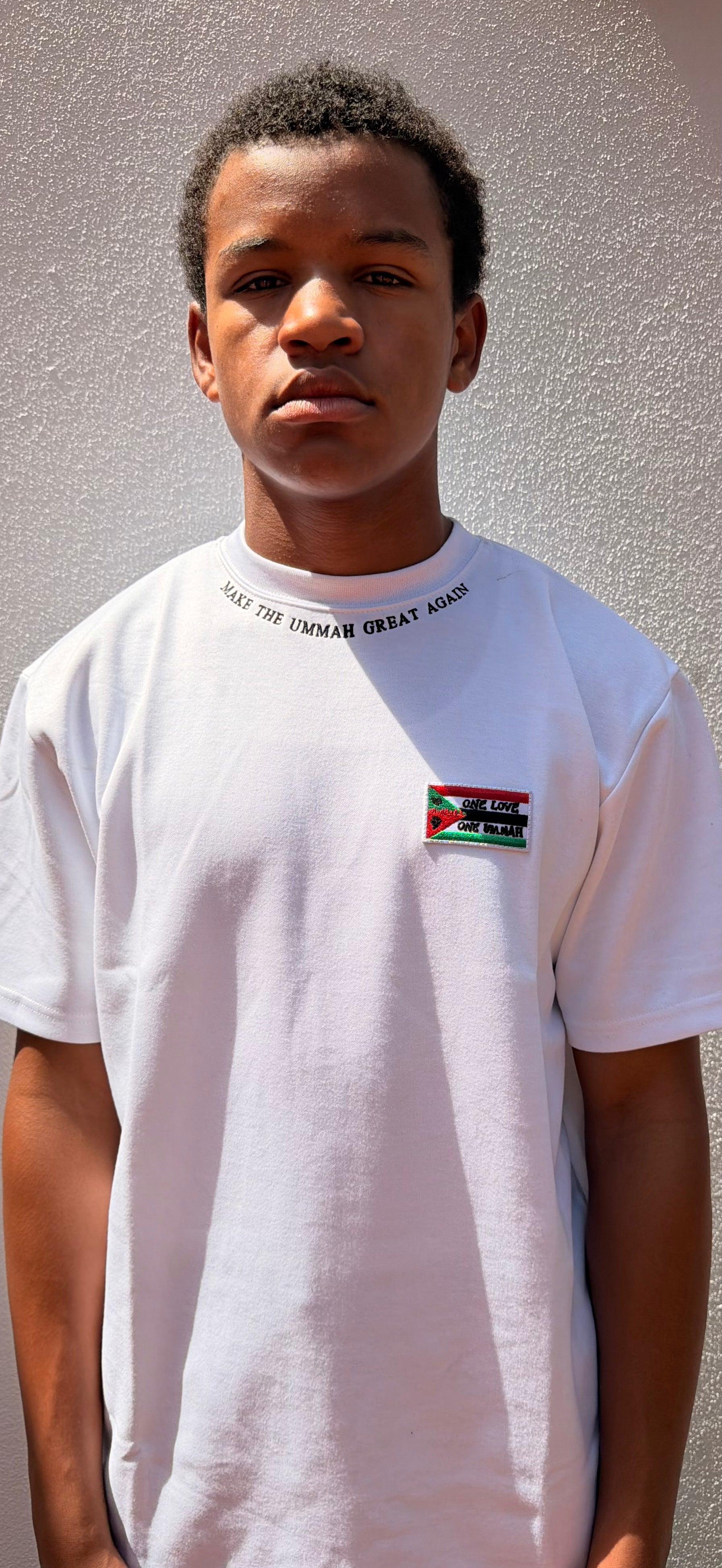 MUGA Embroided Tee with Freedom Flag Patch