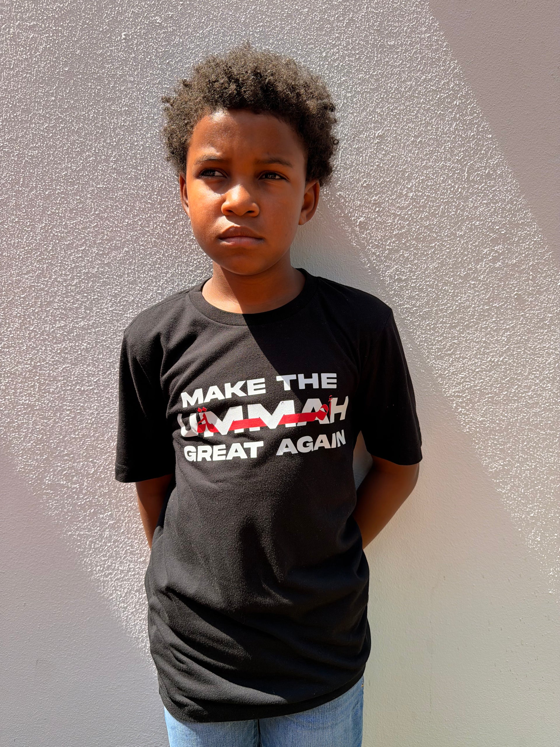 TODDLER/YOUTH "Make The Ummah Great Again" – Premium Heavyweight White T-Shirt