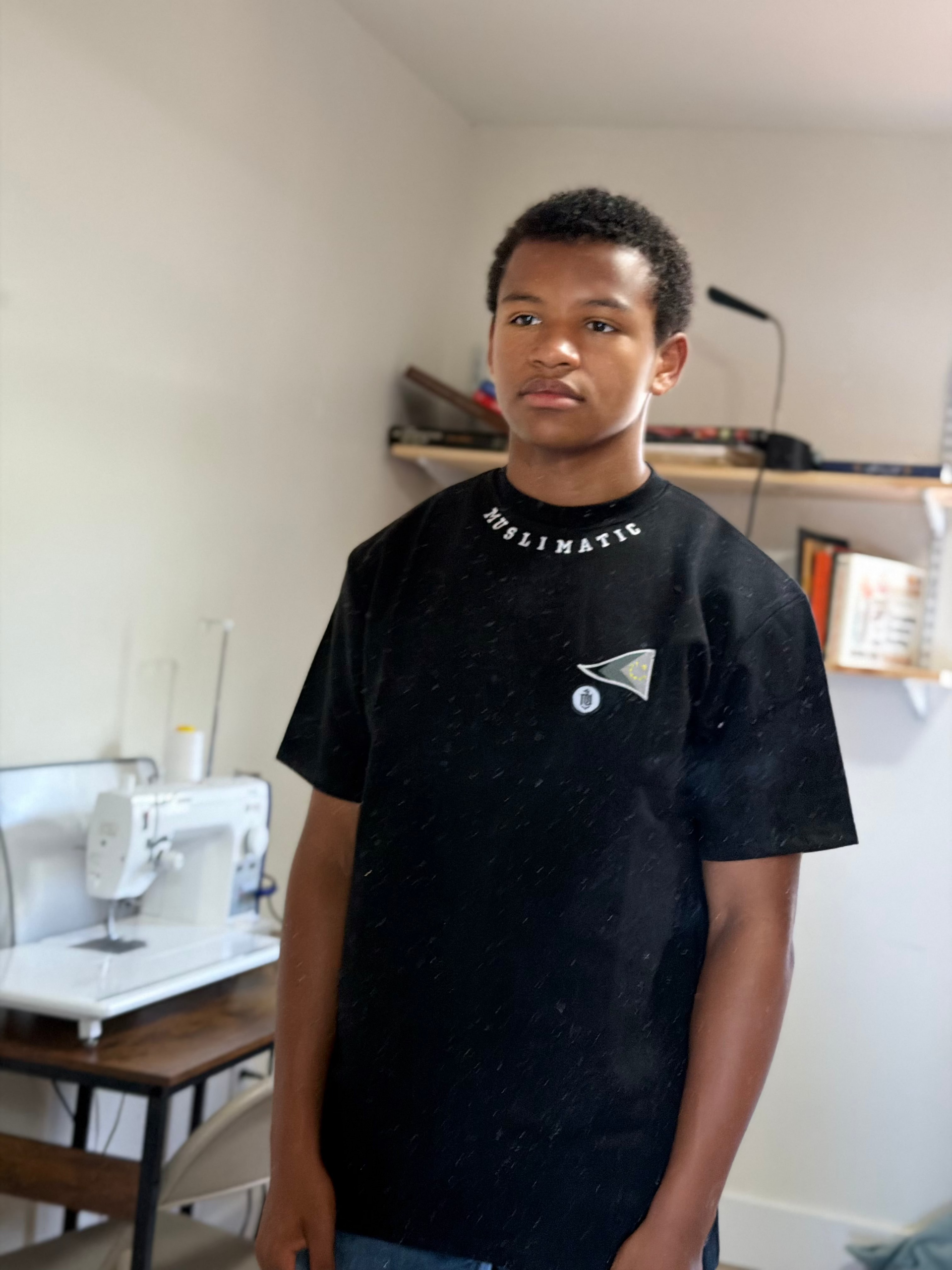 Muslimatic Embroided Tee with Flag and Logo Patch