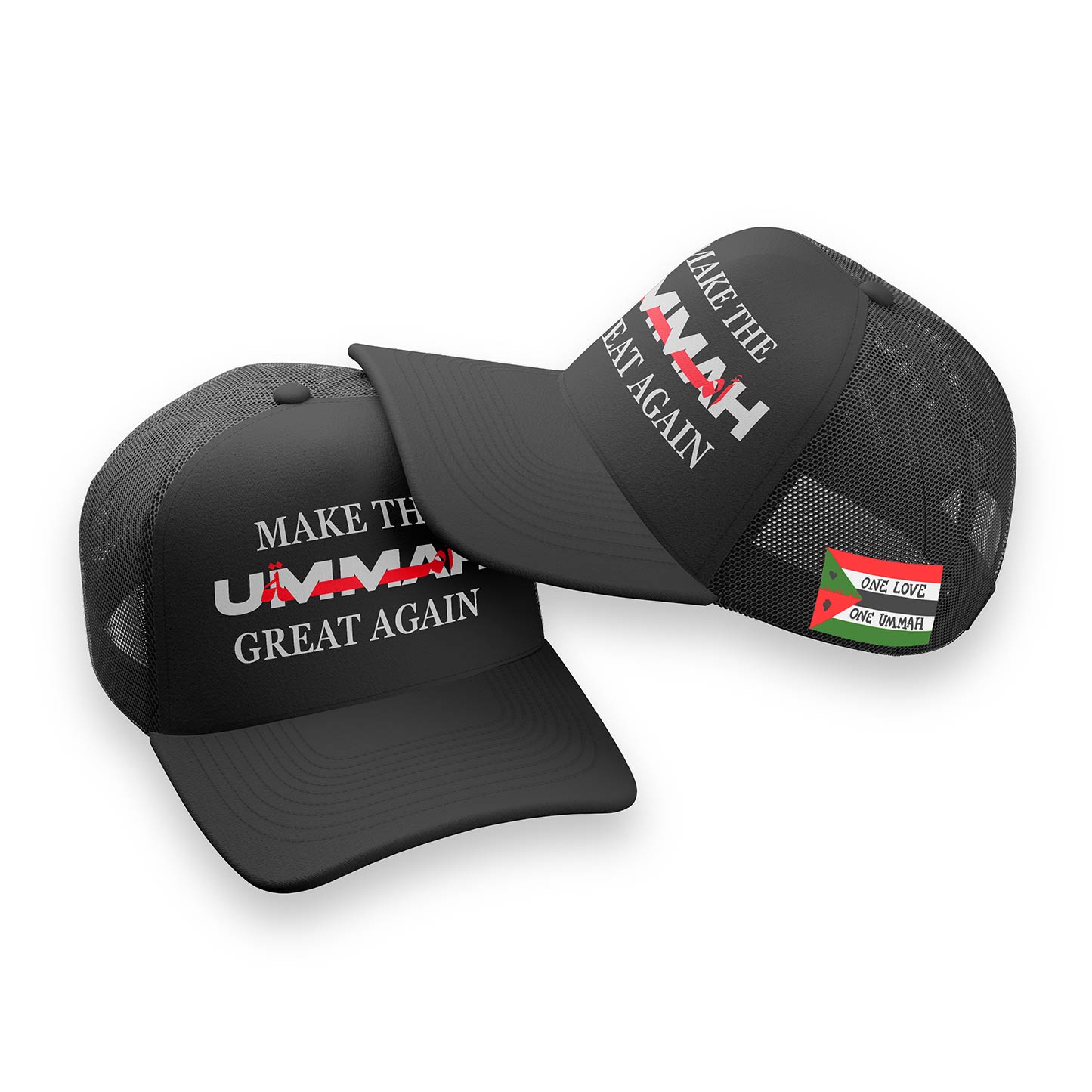 Make The Ummah Great Again – Black Trucker Hat mens