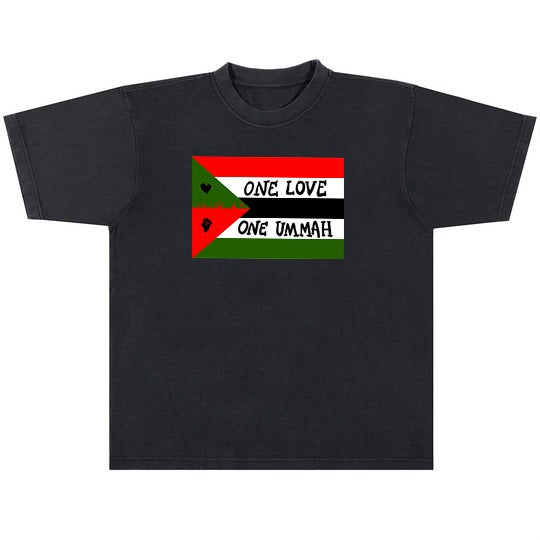 "Freedom Flag" Premium Heavyweight T-Shirt Faded Black