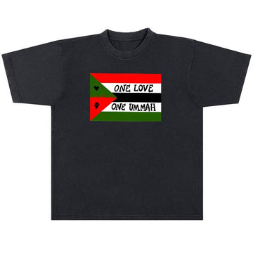 "Freedom Flag" Premium Heavyweight T-Shirt Faded Black