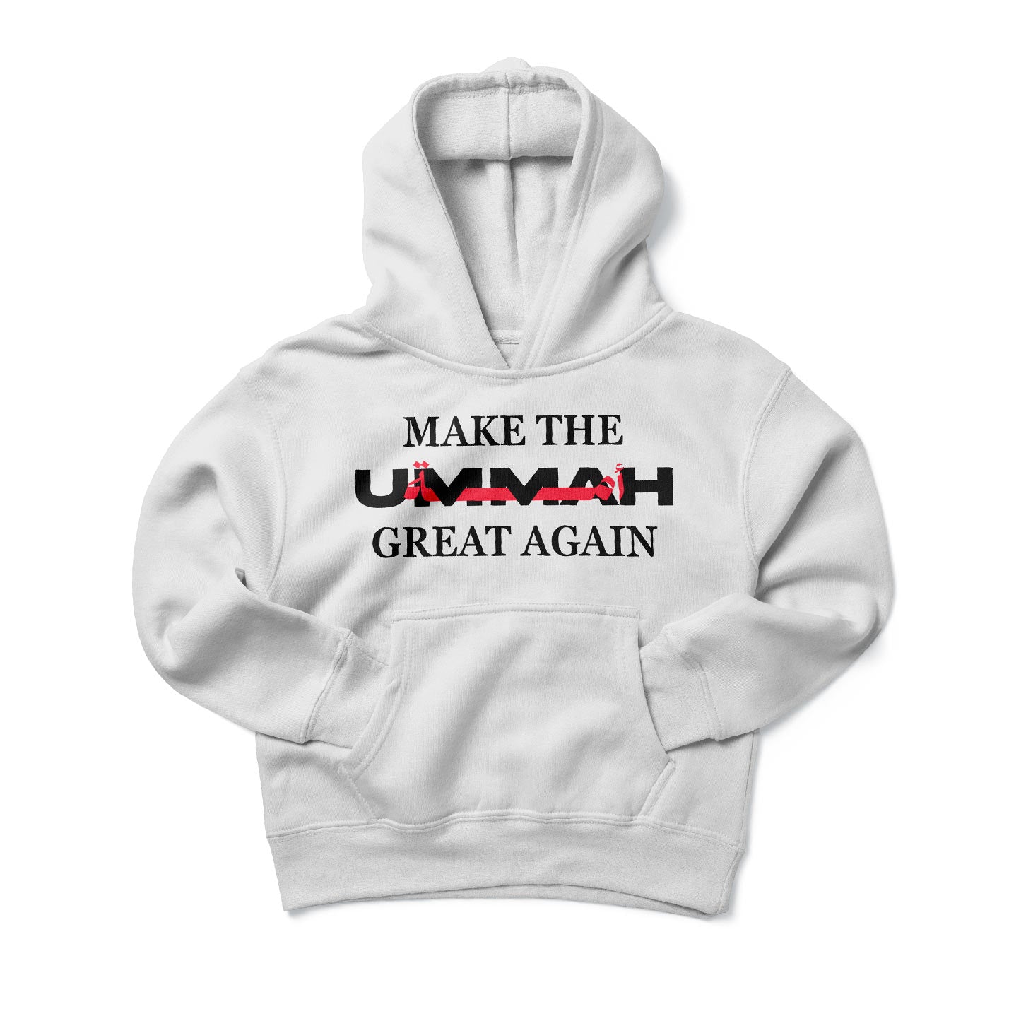 "Make The Ummah Great Again" – Premium White Hoodie