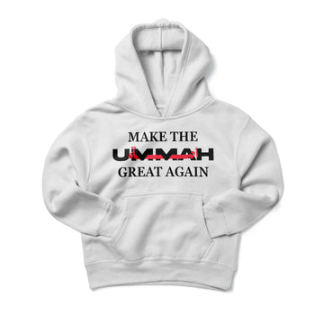 "Make The Ummah Great Again" – Premium White Hoodie