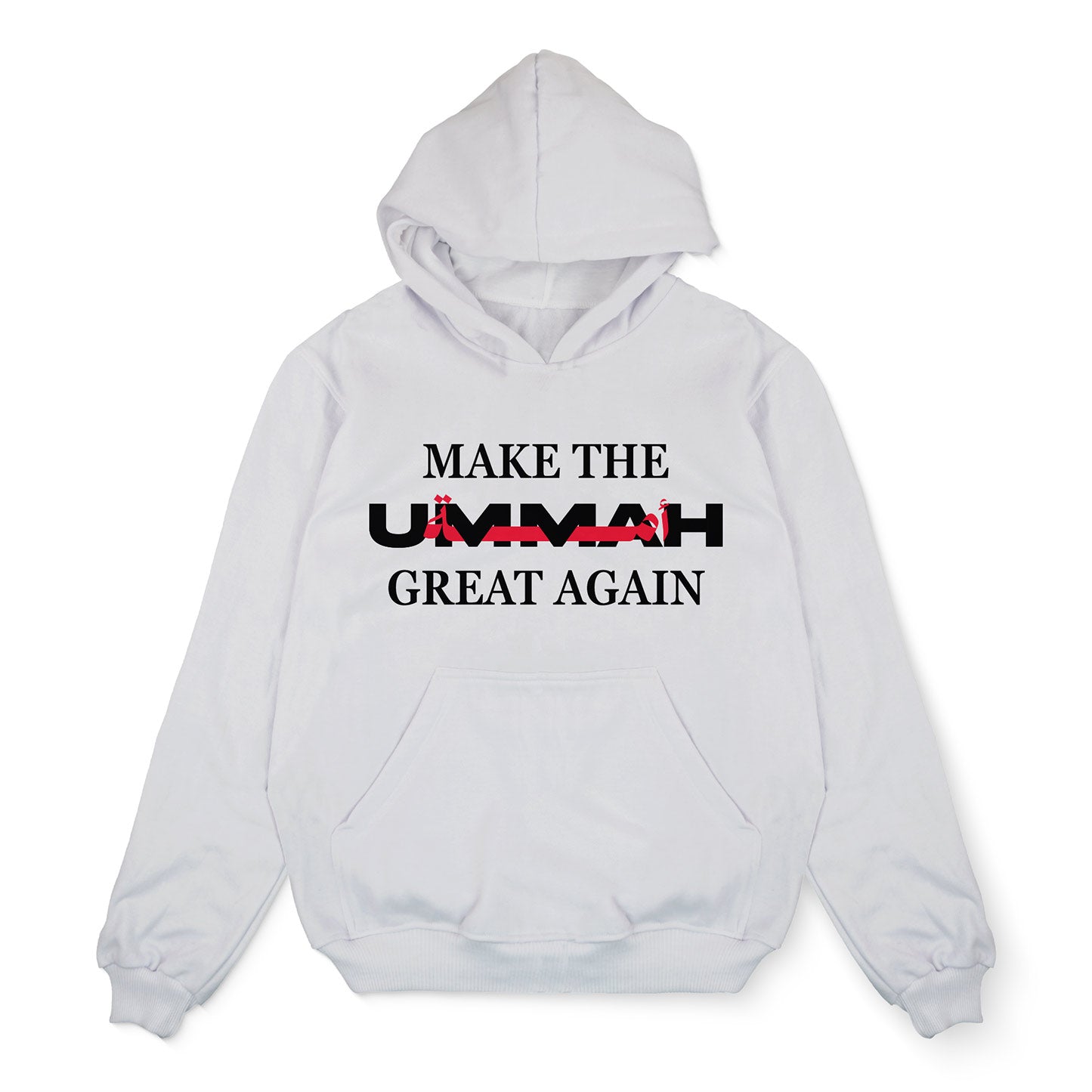 "Make The Ummah Great Again" – Premium White Hoodie