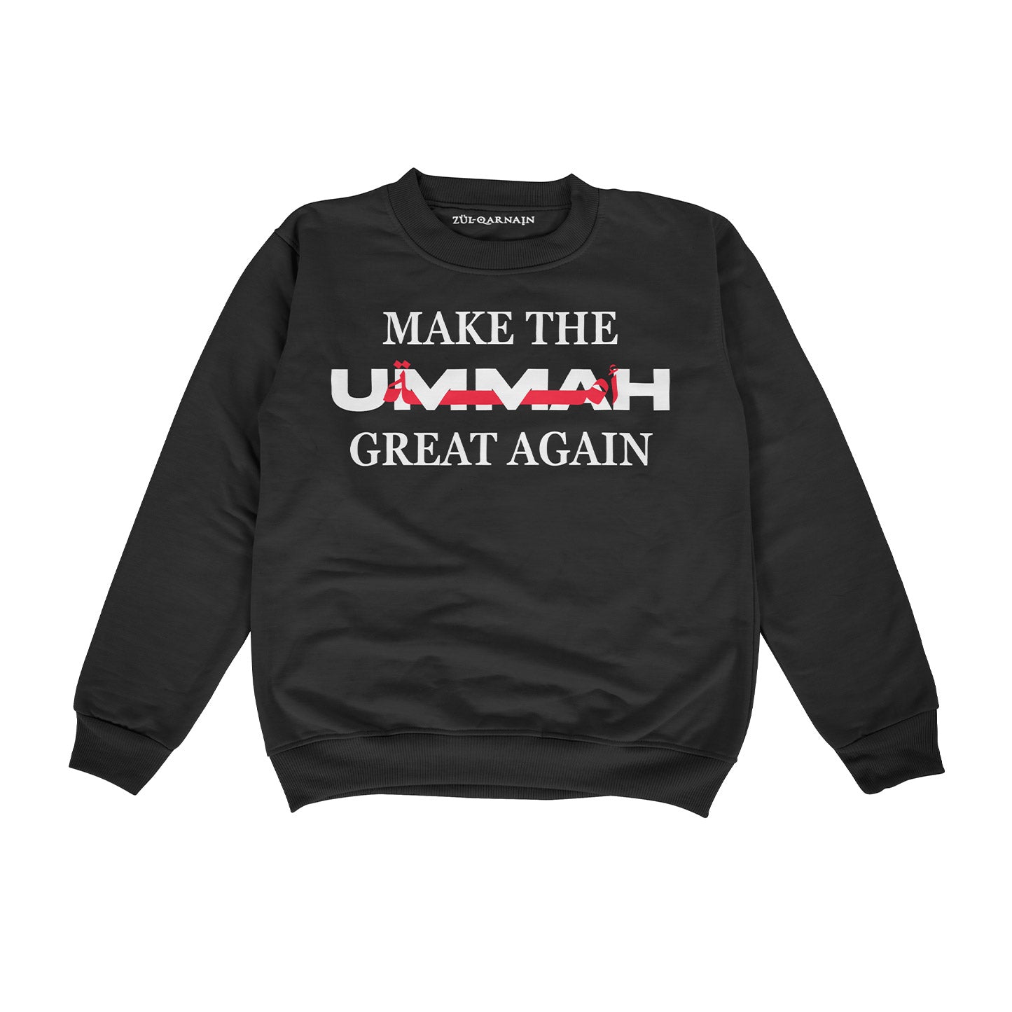 "Make The Ummah Great Again" – Premium Black Crewneck Pullover
