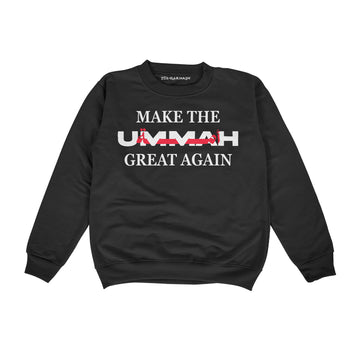 "Make The Ummah Great Again" – Premium Black Crewneck Pullover