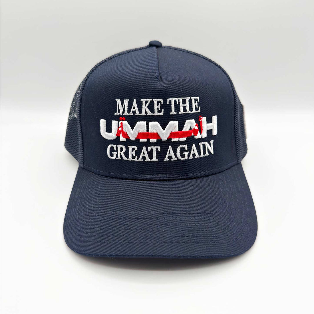 Make the Ummah Great Again-Navy Blue mens Trucker Hat