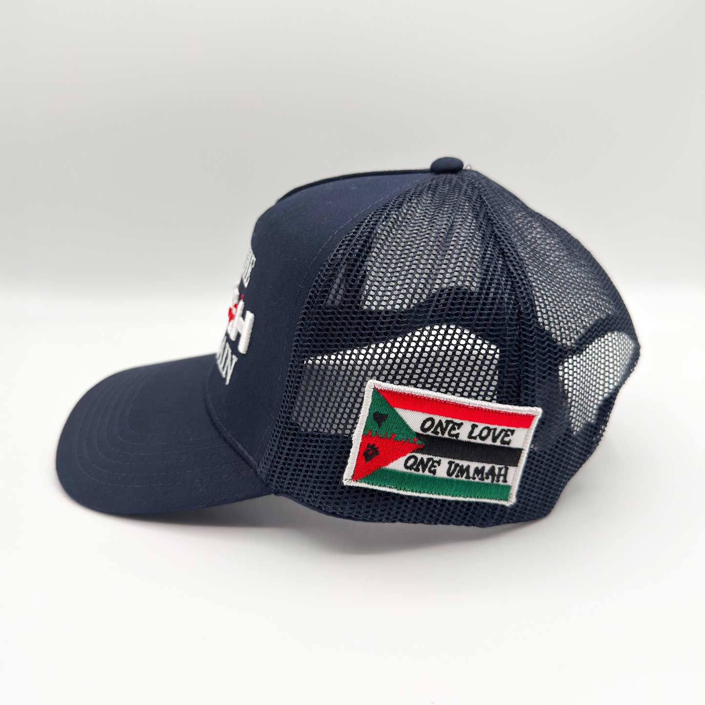 Make the Ummah Great Again-Navy Blue mens Trucker Hats