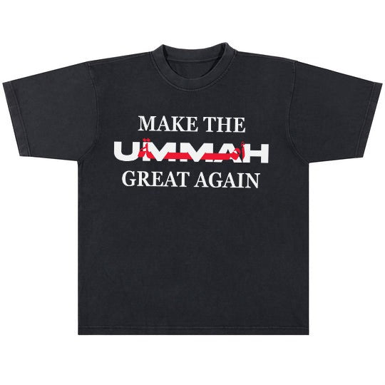 "Make The Ummah Great Again" Premium Heavyweight Black T-Shirt