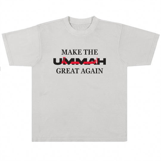 TODDLER/YOUTH "Make The Ummah Great Again" – Premium Heavyweight White T-Shirt