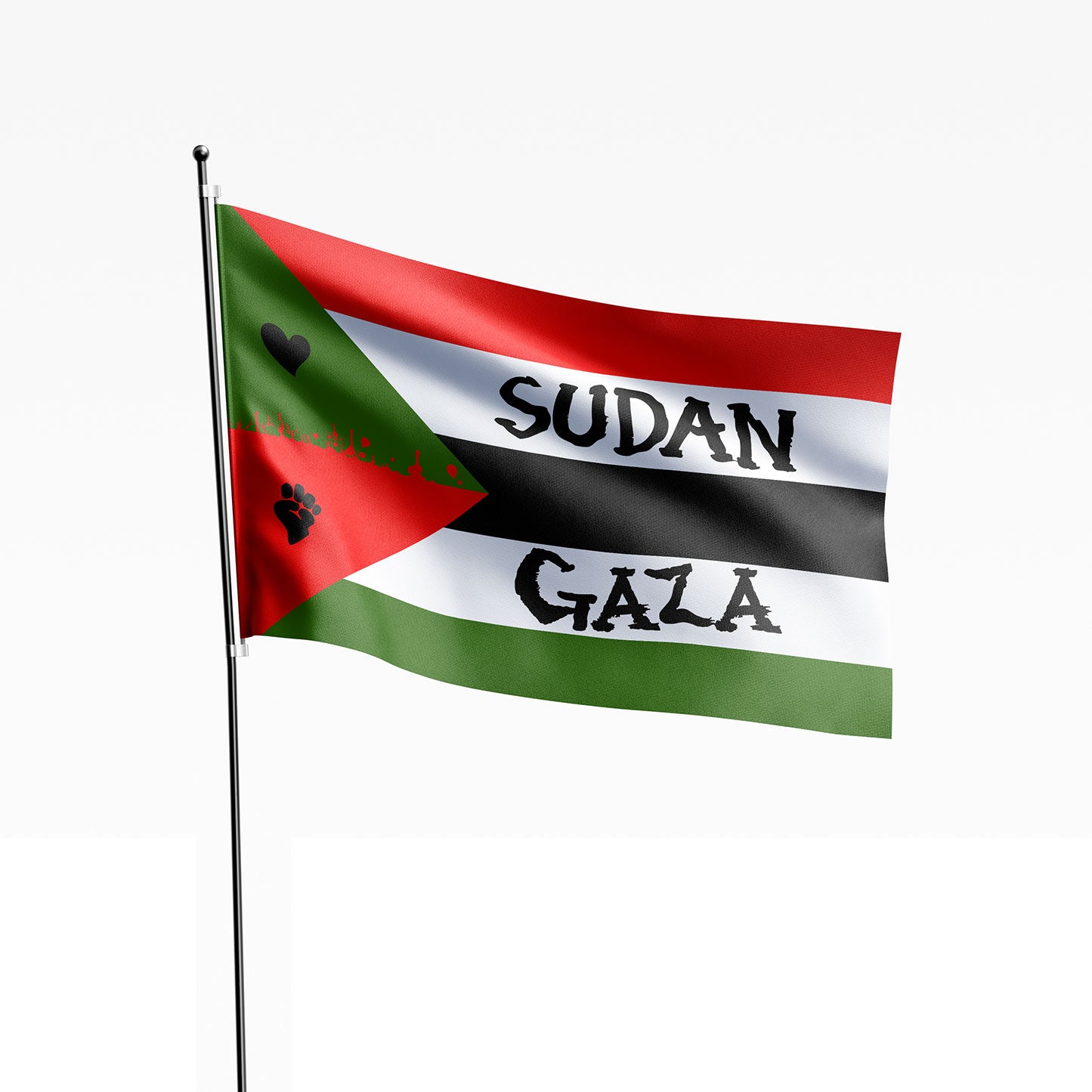 Sudan & Gaza Freedom Flag {2x3}