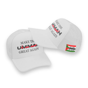 Make The Ummah Great Again – White Trucker Hat for men